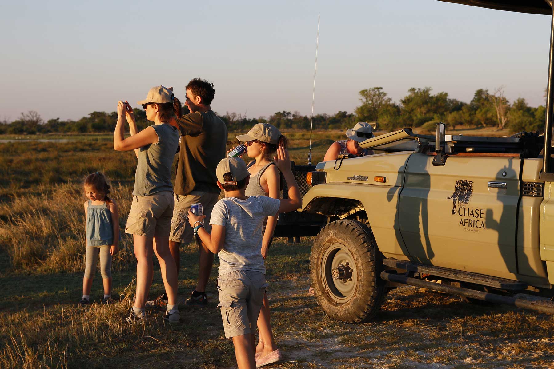 Family on safari with Chase Africa Safaris